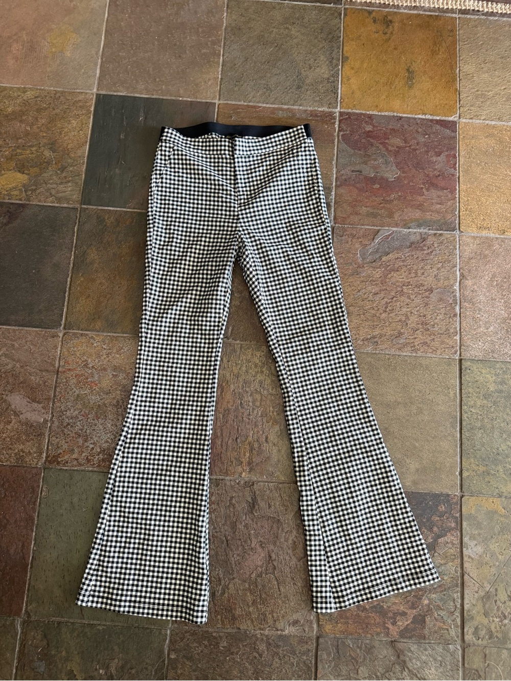 Shinestar Black & White Gingham Flare Pants